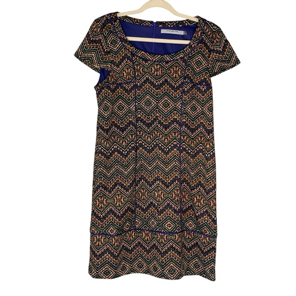 Marc New York/Andrew Marc multi‎ color chevron shift dress . Size 8 - Picture 1 of 11